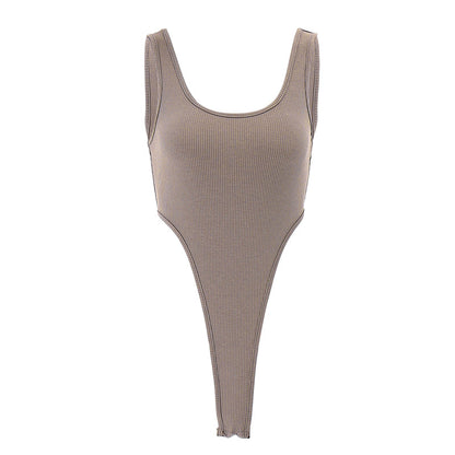 Elevate your wardrobe with this stunning deep v style bodysuit, featuring a soft light brown fabric that pairs well with any outfit.